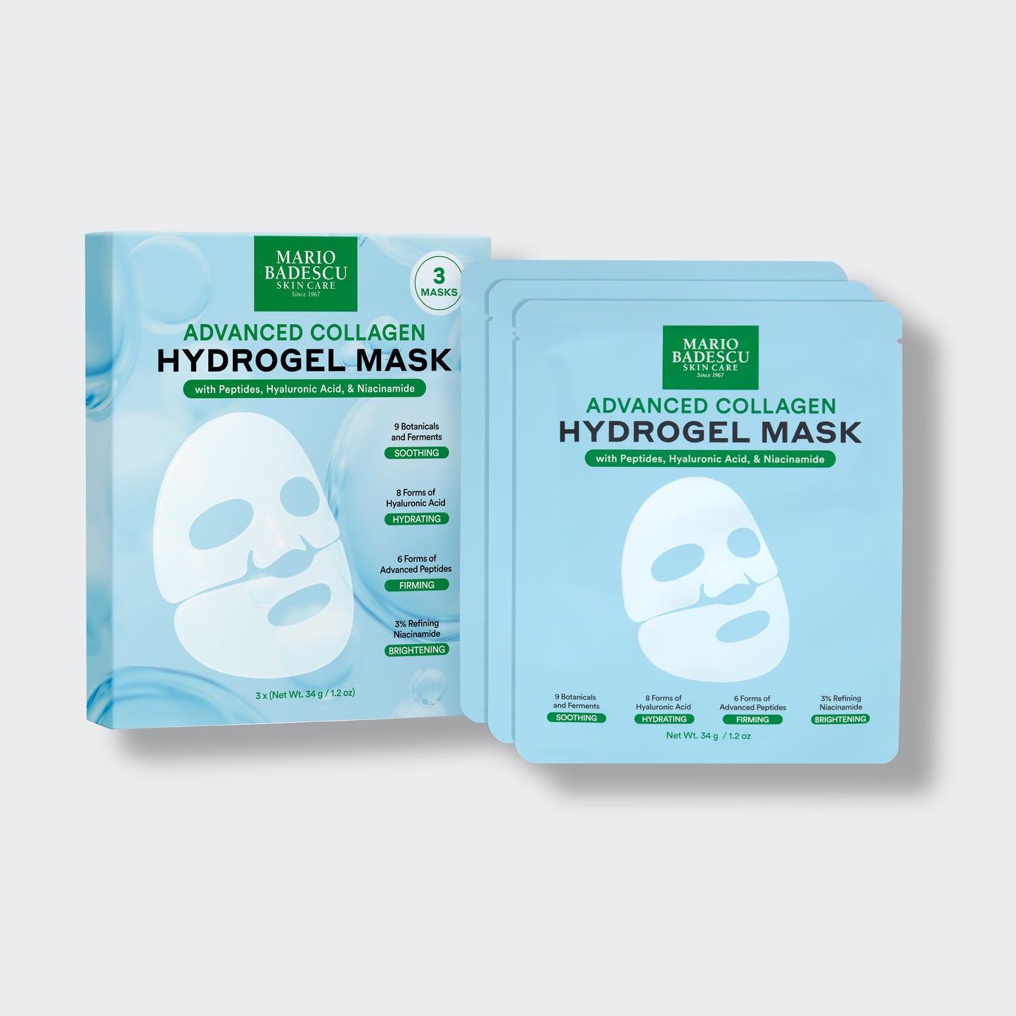 Advanced Collagen Hydrogel Mask with Peptides, Hyaluronic Acid & Niacinamide