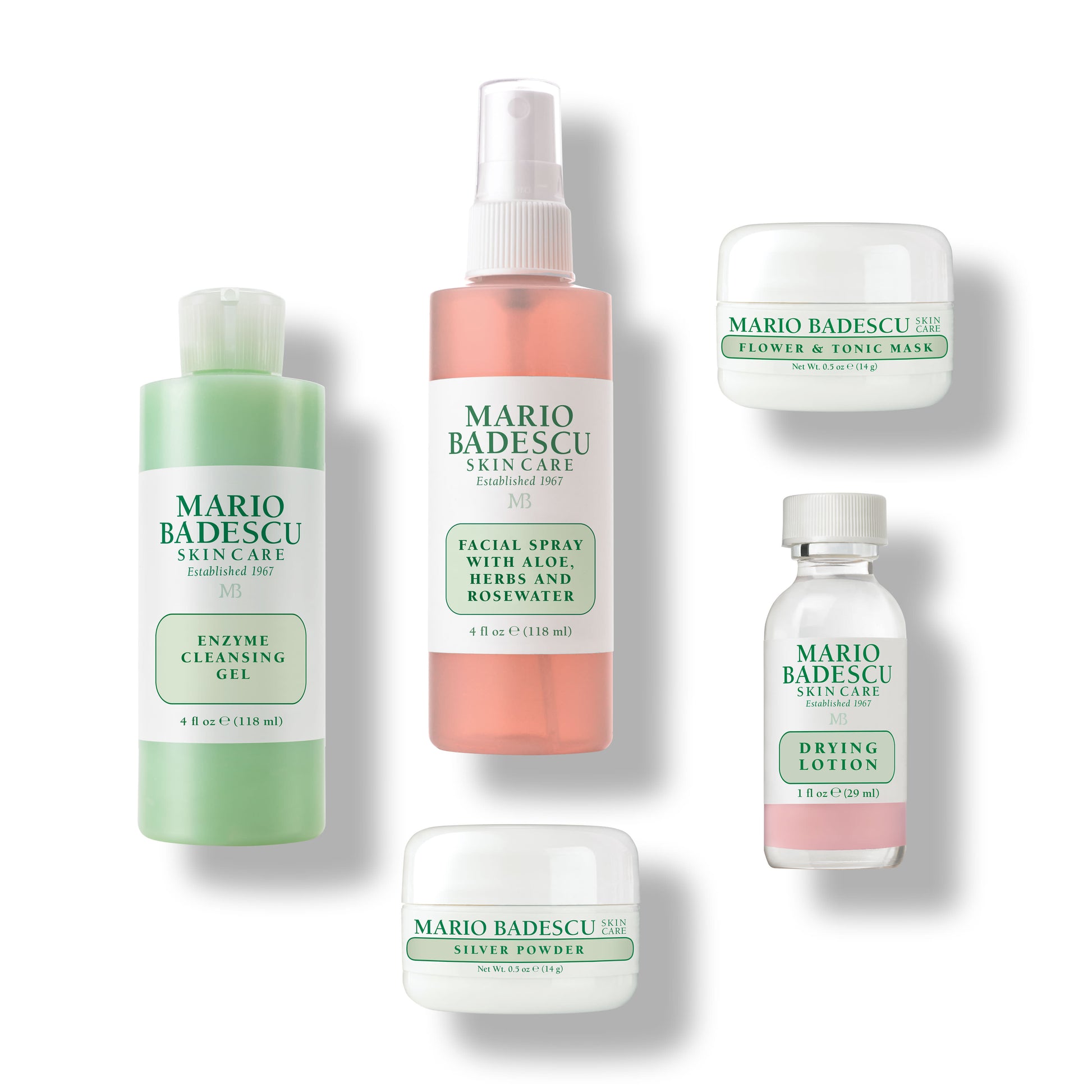50th Anniversary Skincare Essentials Kit products lined up